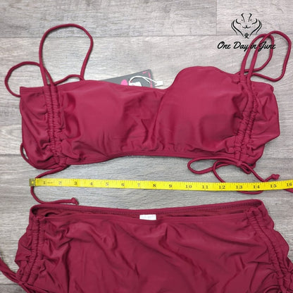 Shekini Drawstring Tube Top Bikini Swimsuit Size XL