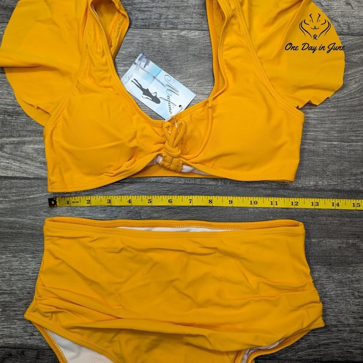 Mecfiino Ruffle High Waisted Bikini Size S