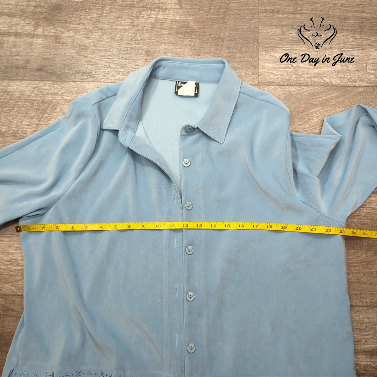 Southern Lady Enchantment Petite Button Front Top Blue Embroidered NWT Size 18P