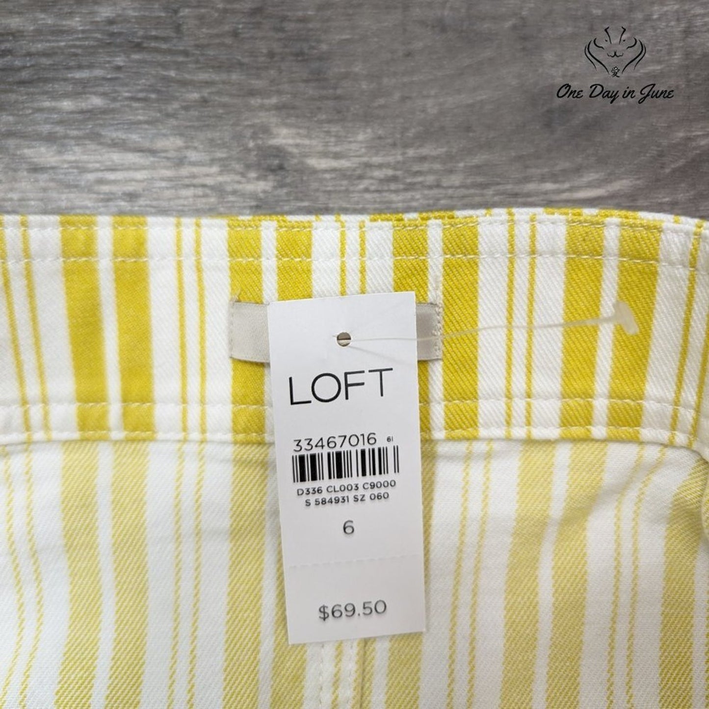 Loft Striped Denim Skirt Size 6