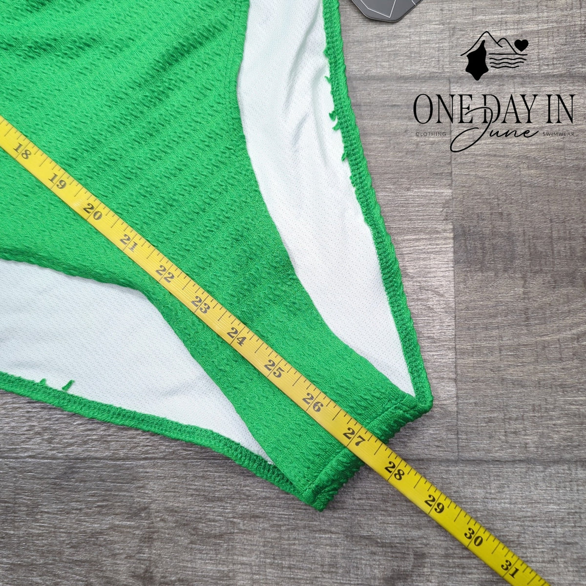 SOLY HUX Smocked Tie Back Cut Out One Piece Swimsuit Green NWT Size L
