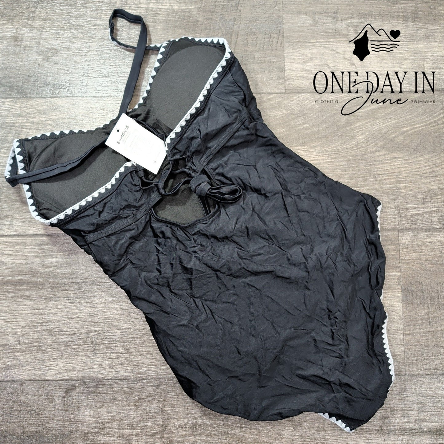 Eomenie Tie Back One Piece Swimsuit Size L