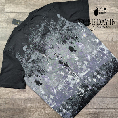 Rag & Bone Splatter Print T Shirt Black Gray Abstract NWT Size L