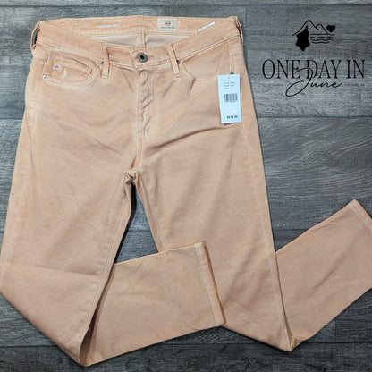 AG Adriano Goldschmied Prima Crop Cigarette Jeans Peach Pink NWT Size 4 (27)