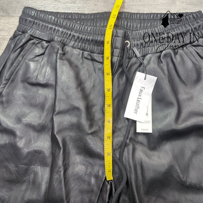 Tahari Faux Leather Drawstring Jogger Pants Size XS