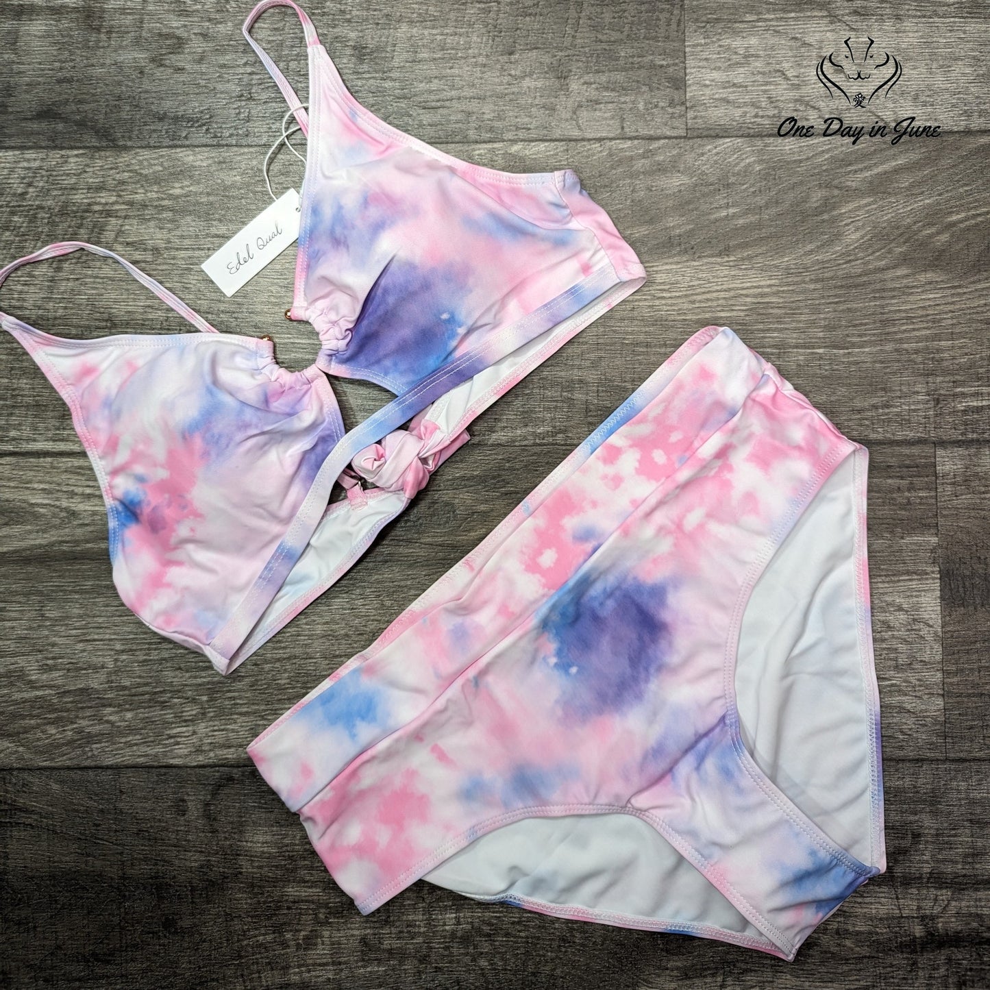 Edel Qual Tie Back Ring Top Bikini Swimsuit Size XXL