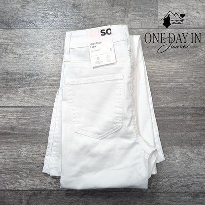 SO High Rise Split Hem Flare Jeans Size 0