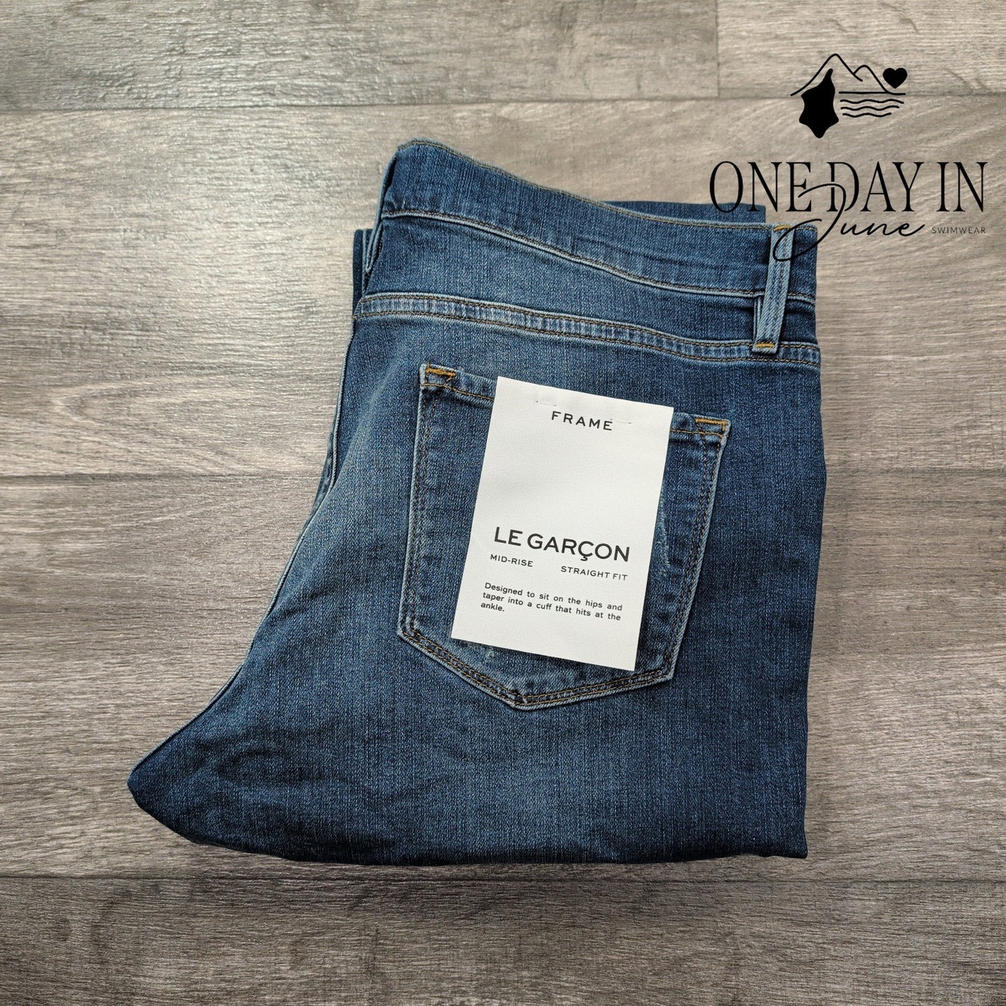 Frame Le Garcon Jeans Azur Mid Rise Straight Distressed NWT $220 Size 12 (31)