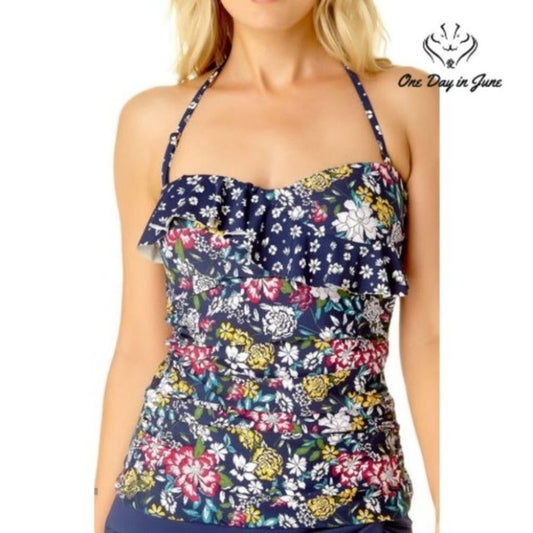Liz Claiborne Floral Tankini Top Size S