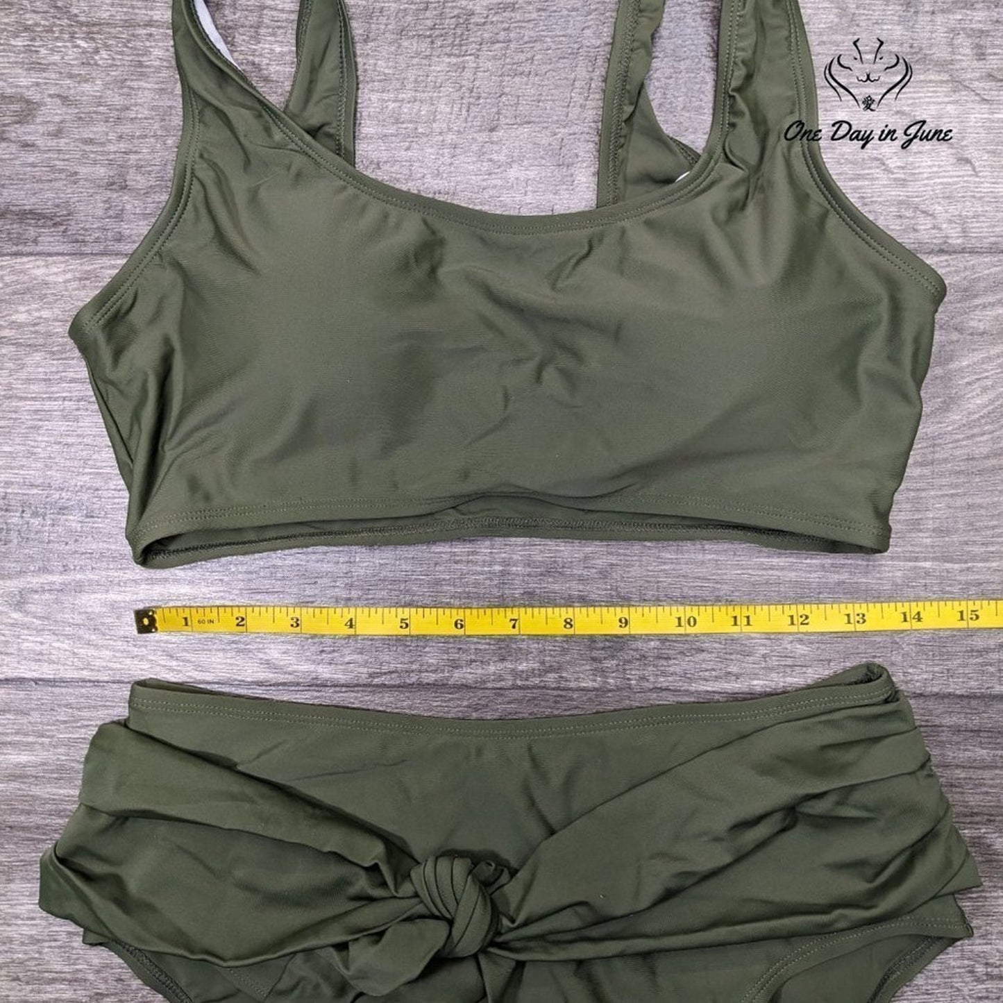 Aleumdr Crop Top Bottom Knot Bikini Swimsuit Size XL
