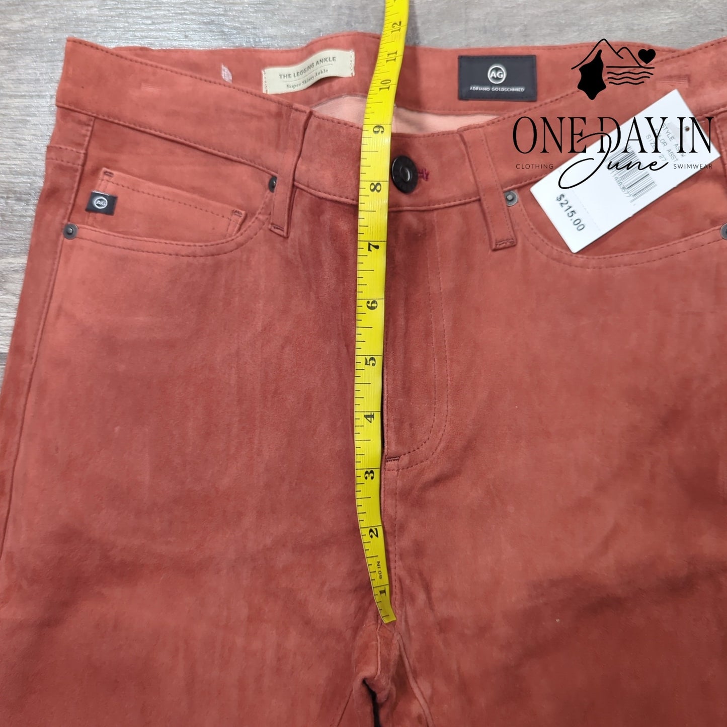 AG Adriano Goldschmied Legging Faux Suede Skinny Ankle Jeans Size 27 (4)