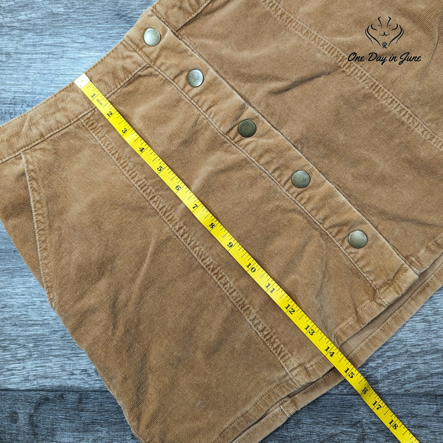 Altar'd State Snap Front Corduroy Skirt Size L