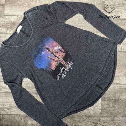 Altar'd State Women's Long Sleeve Christmas T Shirt Size L