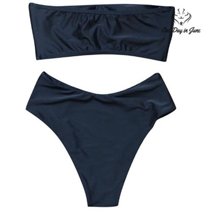 I2CRAZY Bandeau Two Piece High Cut Bikini Size M