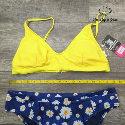 Shekini V Neck Triangle Floral Bikini Swimsuit Size XL