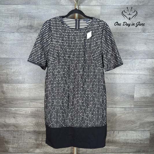 The Limited Petite Lace Shift Dress Black White Short Sleeve NWT Size PL