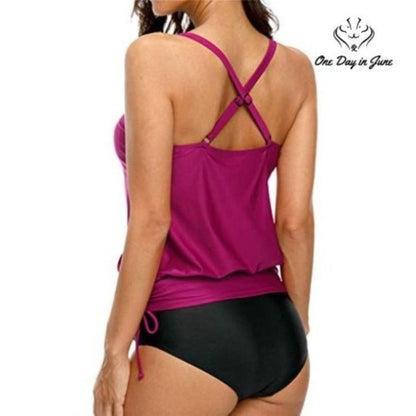 Alove Blouson Tankini Swimsuit ** Stock photo for fit not color Size 2XL