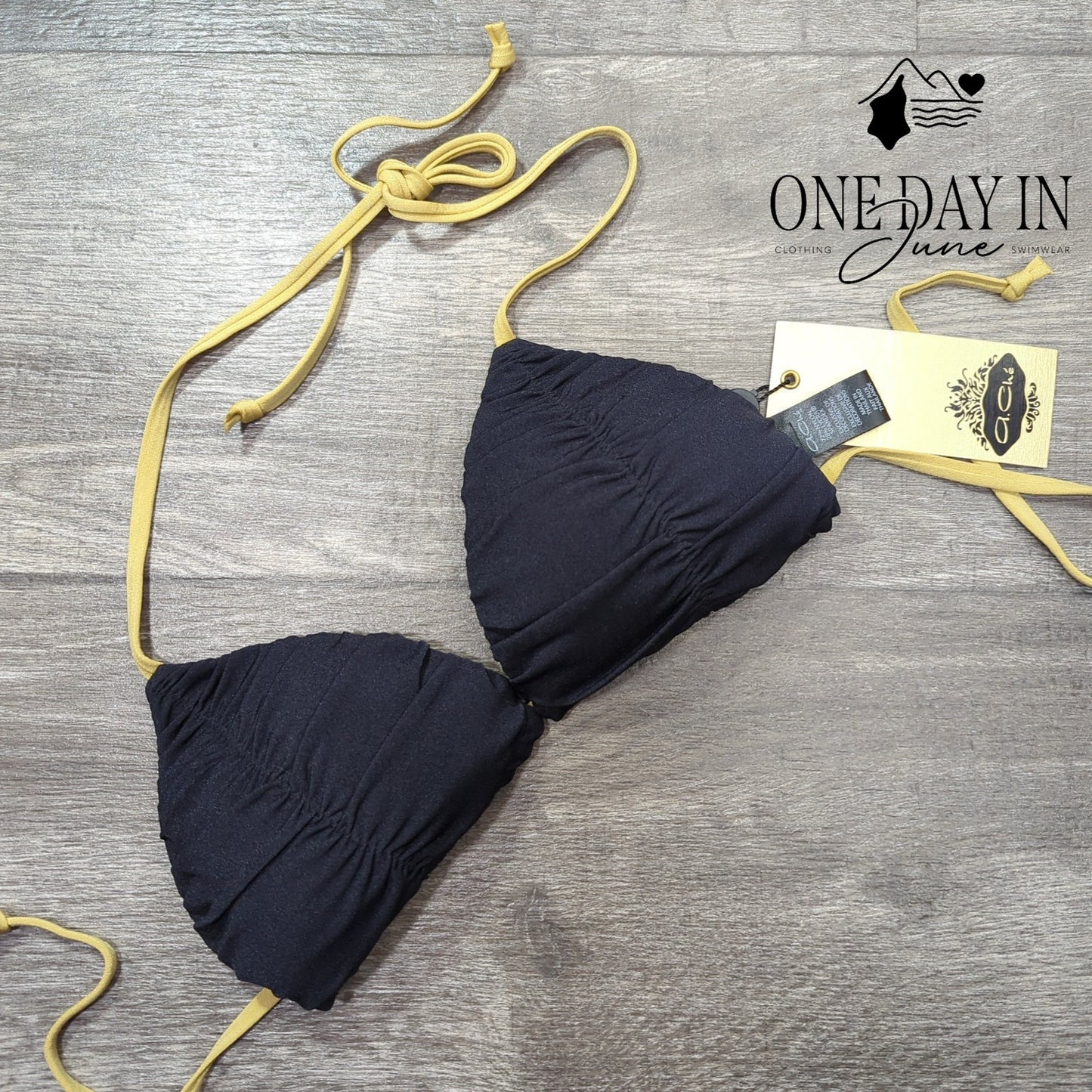 A.Che Tie Back Halter Padded Bikini Top Size S