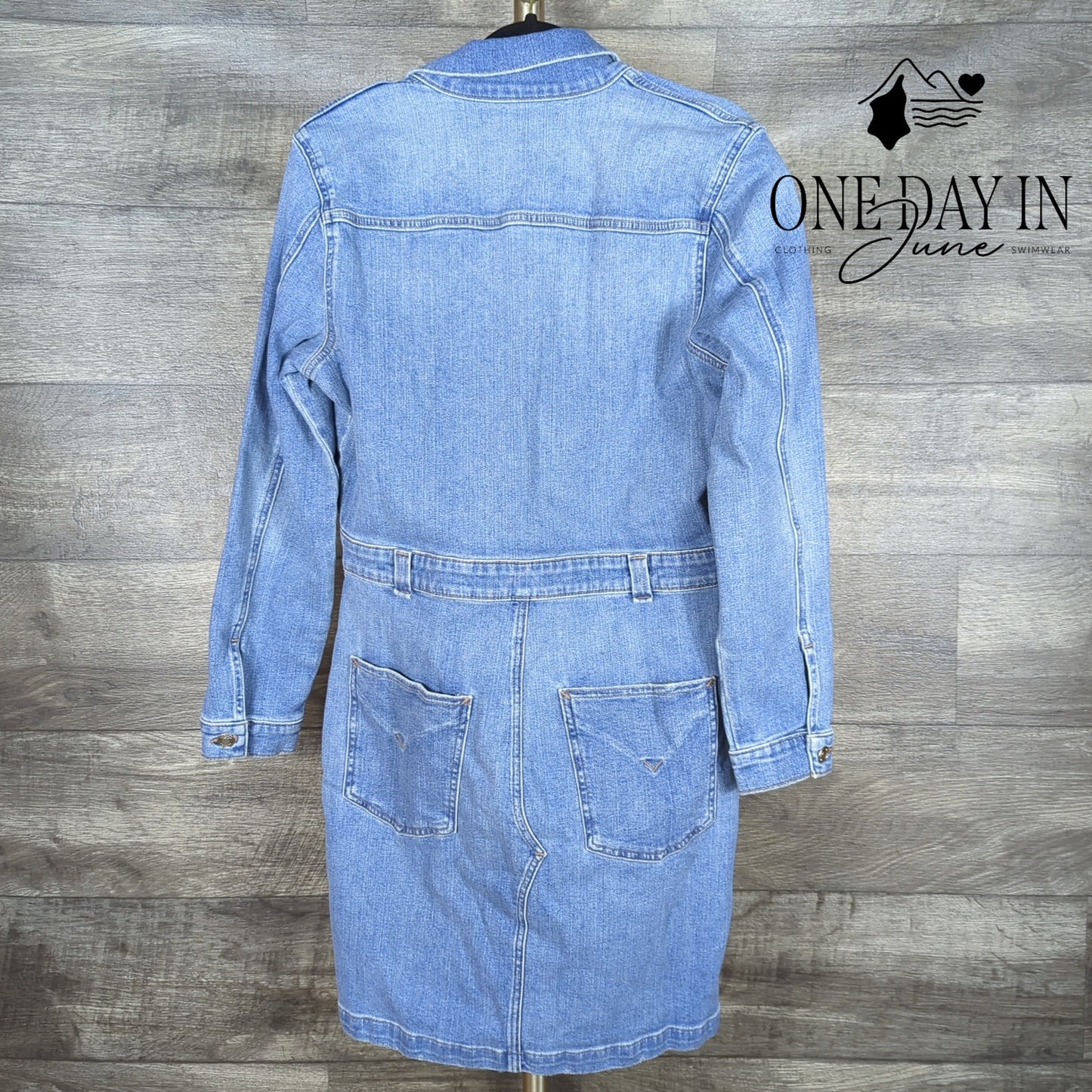 Hudson Reconstructed Maize Long Sleeve Denim Dress Size L