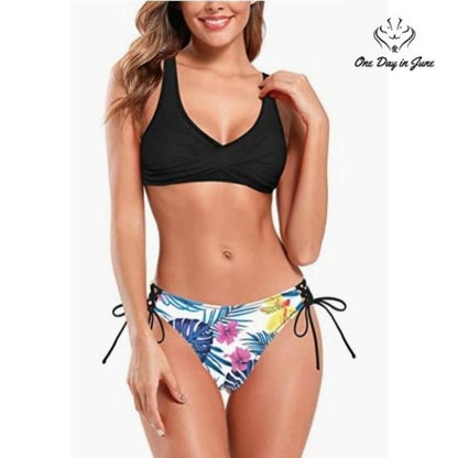 Shekini Women's Twist Front Bralette Bikini Swimsuit Size XL