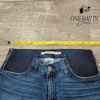 Hudson Nico Maternity Straight Ankle Jeans Blue Side Panel NWT $195 Size 4 (27)
