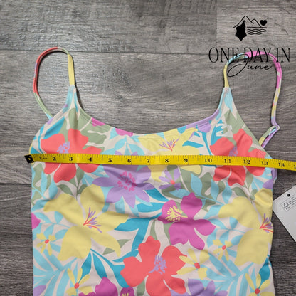 Billabong Beach Babe One Piece Swimsuit Tropical Floral NWT $99.95 Size L