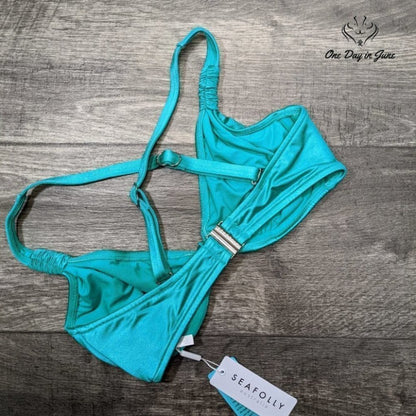 Seafolly Women's F Cup Halter Bikini Top Swimsuit Size 6