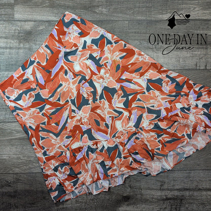 Nine West Assymetrical Floral Skirt Size L