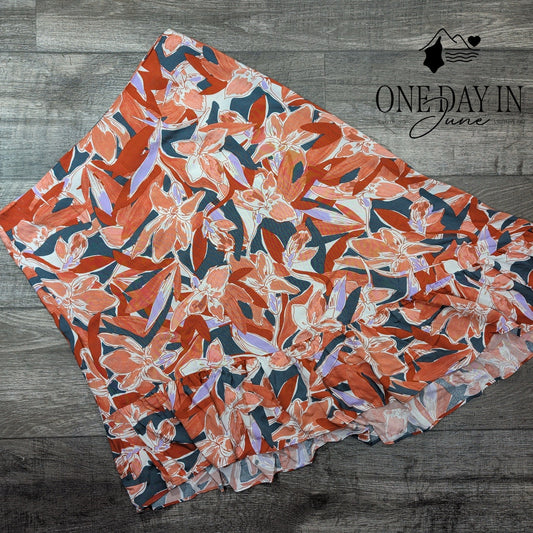Nine West Assymetrical Floral Skirt Size L
