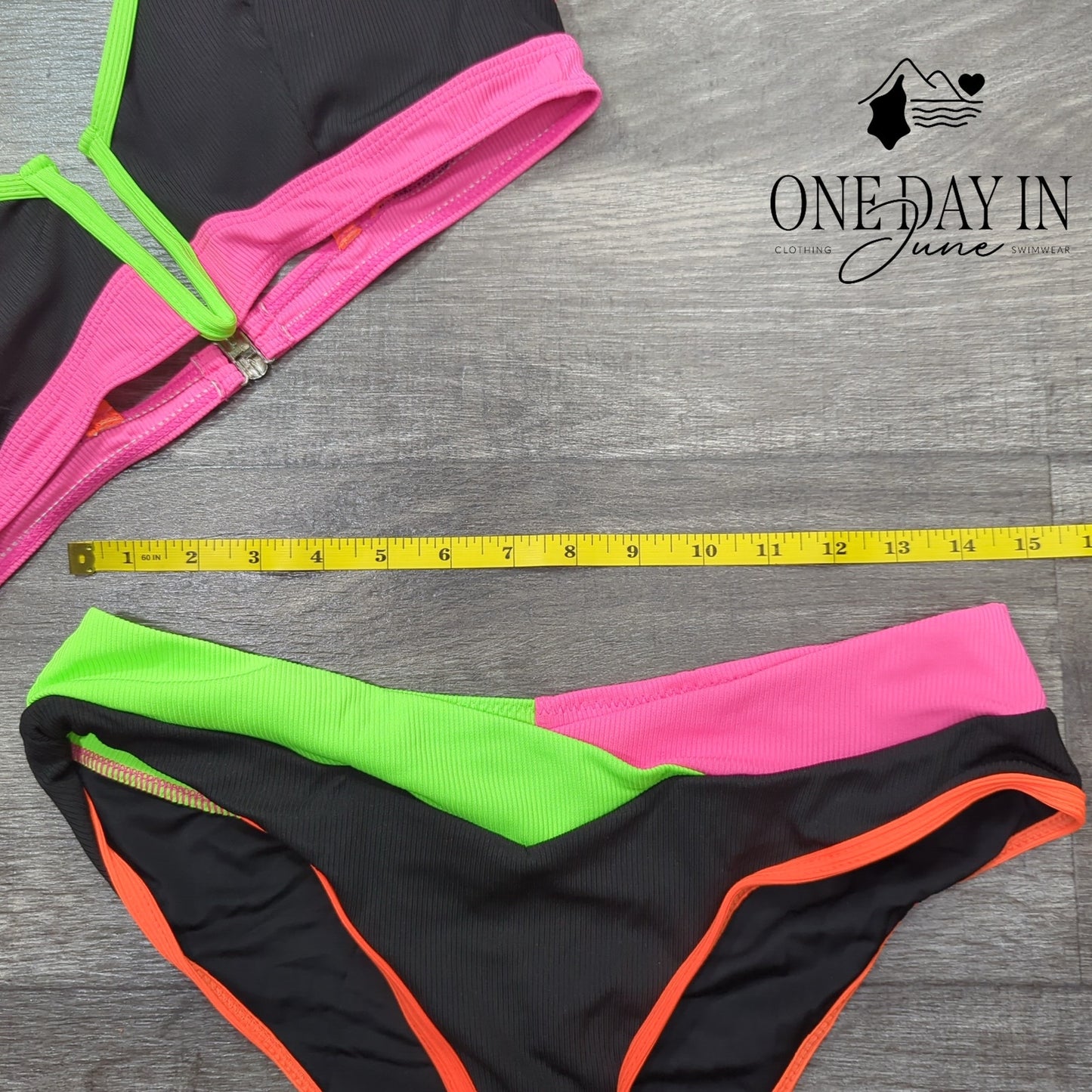Hytensun V Wire Ribbed Bikini Swimsuit Size L