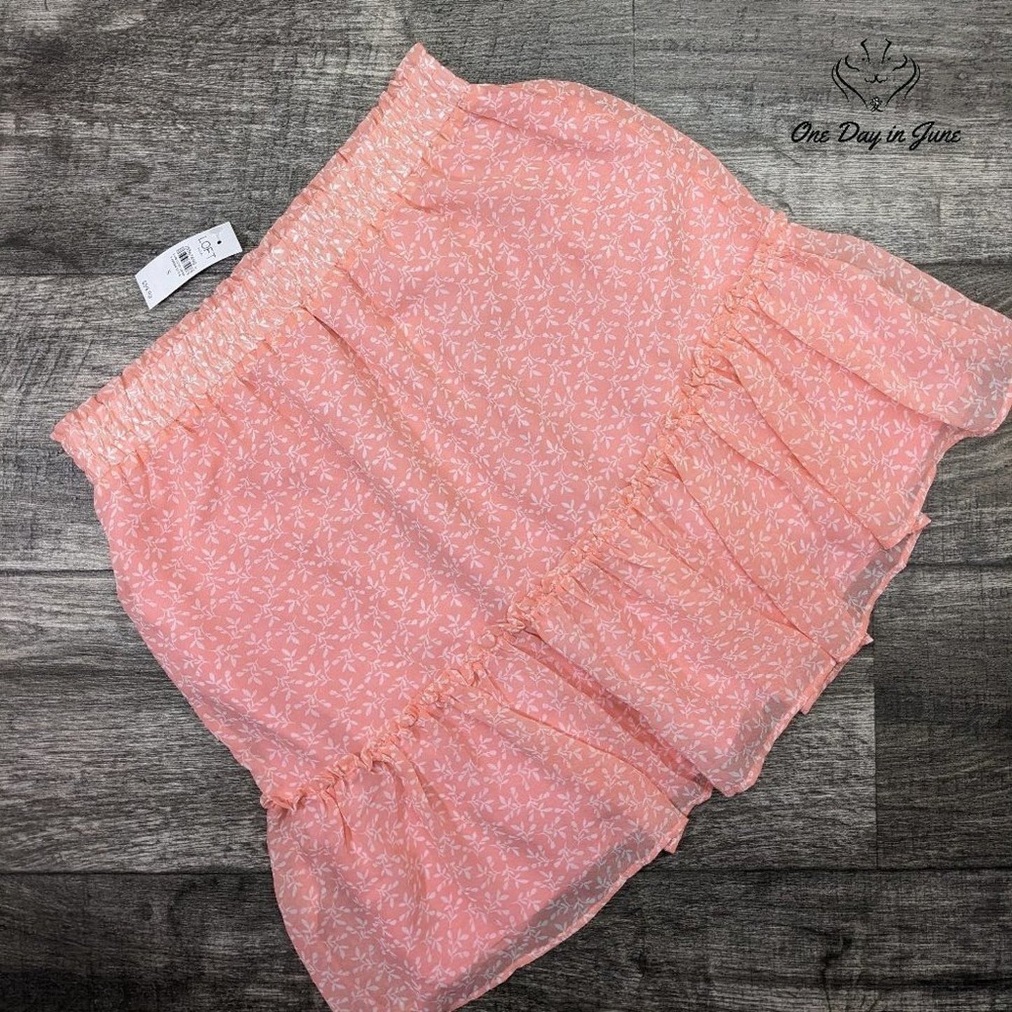 Loft Light Lined Floral Skirt Size S