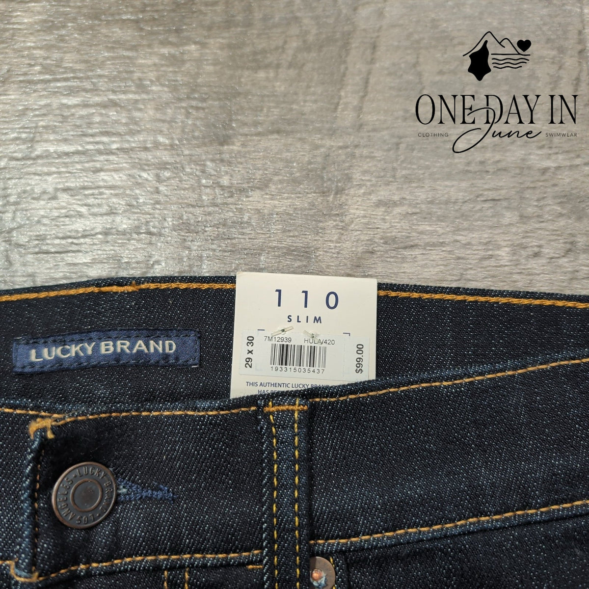 Lucky Brand 110 Slim Jeans Dark Wash Coolmax Stretch Denim NWT Size 8 (29)
