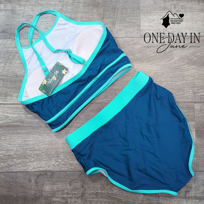 Blooming Jelly High Waist Crop Bikini Swimsuit Size S