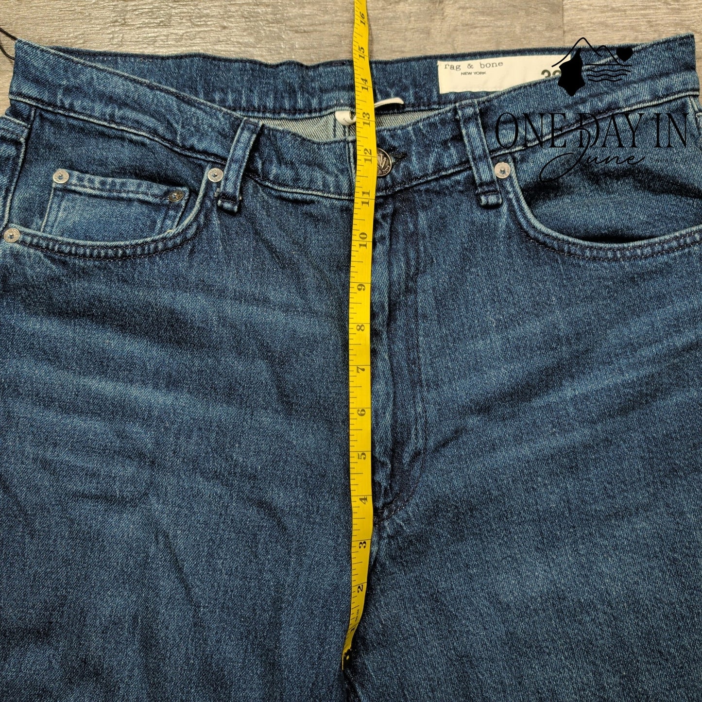 Rag & Bone The Harlow Jeans Teo Mid Rise Straight Blue NWT $248 Size 16 (33)