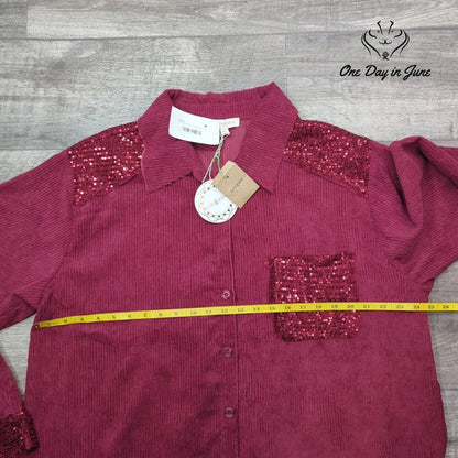 Umgee Sequin Button Front Jacket Size 1XL