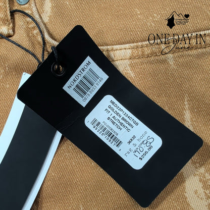 Rag & Bone Fit 1 Authentic Skinny Jeans Golden Brown Distressed NWT Size 36X32