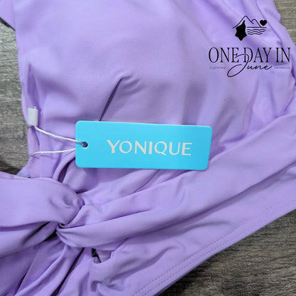 Yonique Twist Front Adjustable Strap Bikini Top Size M