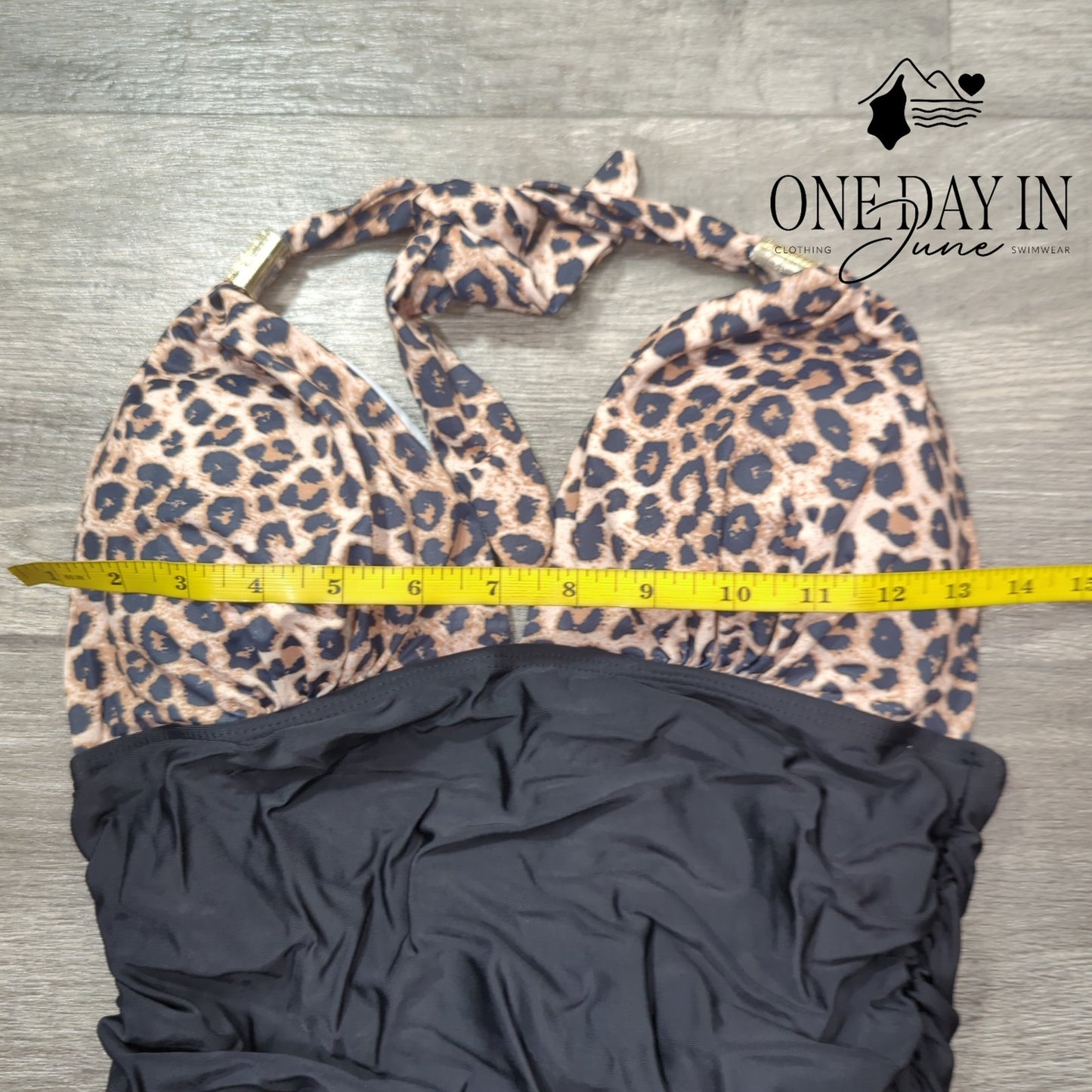 Charmo Halter Leopard One Piece Swimsuit Size M