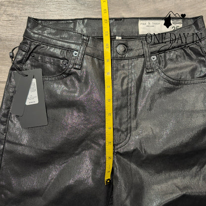 Rag & Bone The Harlow Mid Rise Straight Coated Denim Jeans Size 0 (25)