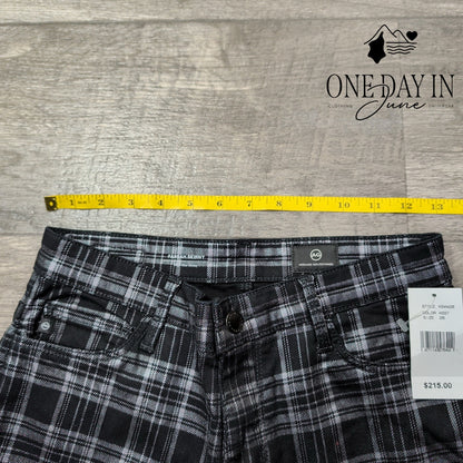 AG Adriano Goldschmied Farrah High Rise Skinny Jeans Black Plaid NWT Size 2 (26)