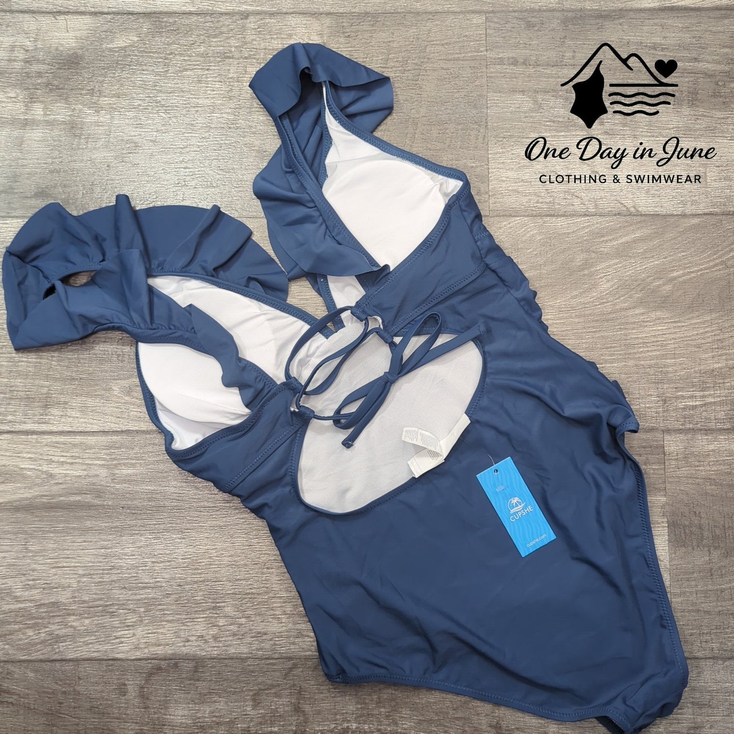 Cupshe Ruffle Shoulder Tummy Control One Piece Swimsuit Size L