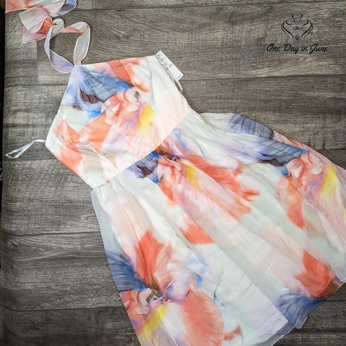 White House Black Market Floral Halter Dress Size 6