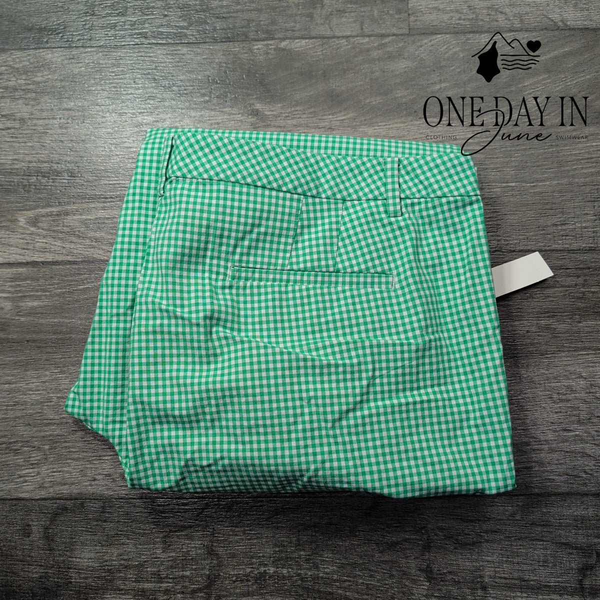 Talbots Perfect Skimmer Pedal Pusher Pants Green White Gingham NWT Size 18