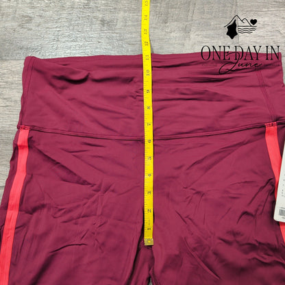 Lululemon Zip the Line Crop 23 Leggings Deep Ruby Poppy Coral NWT Size 12