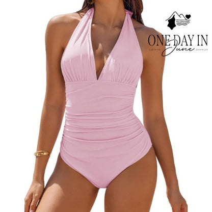 Aimage Halter One Piece Swimsuiit Size M