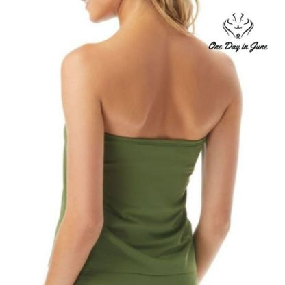 Vince Camuto Draped Bandeau Tankini Top Size S