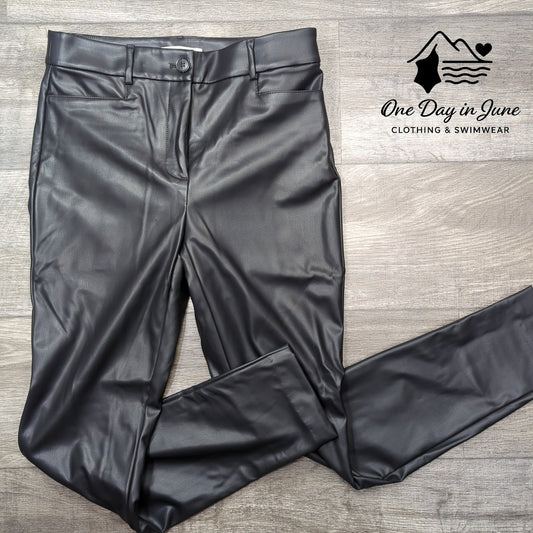 Loft Faux Leather Straight Leg Pants Size 2