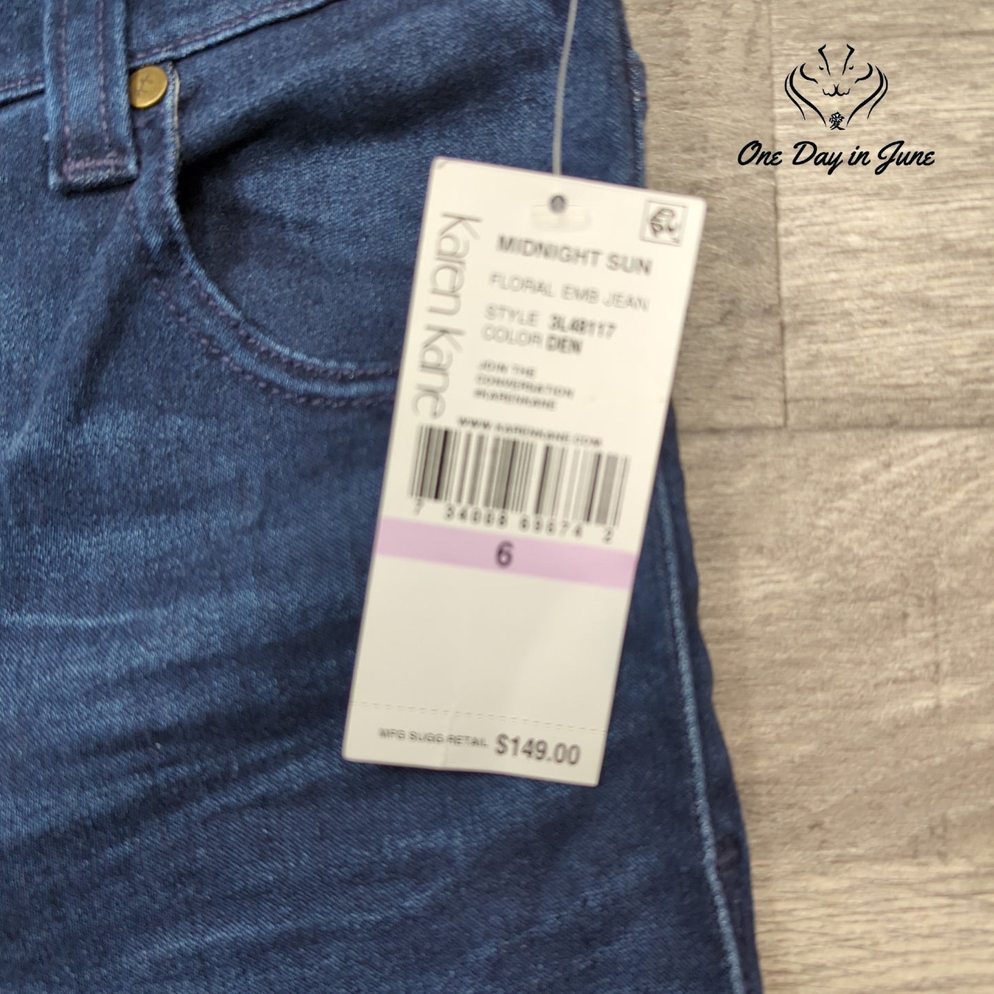 Karen Kane Embroidered Ankle Jeans Size 6