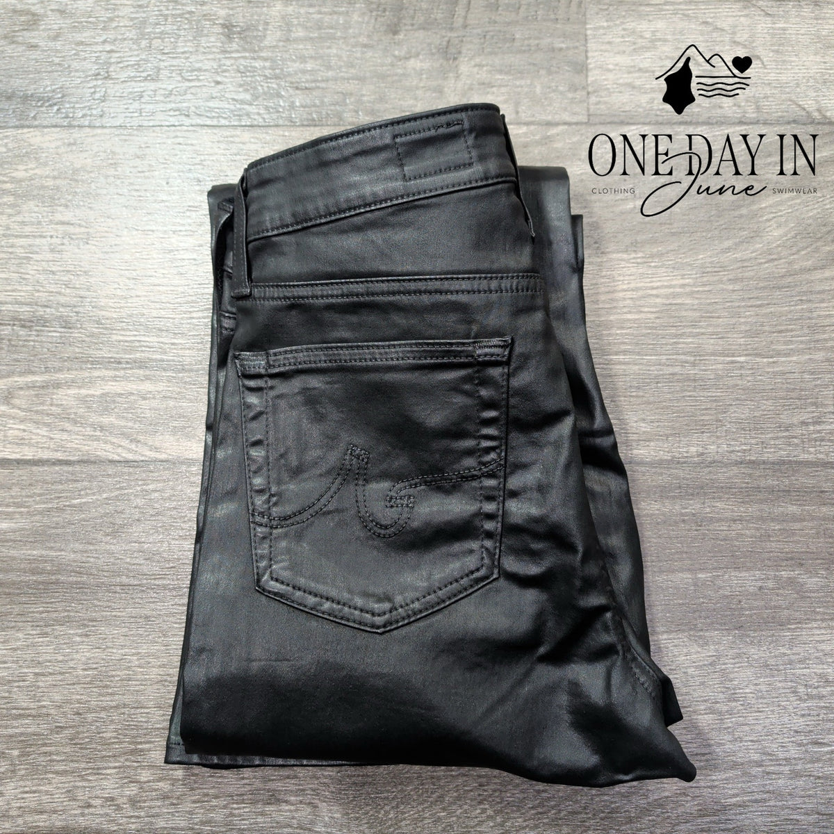 AG Adriano Goldschmied Faux Leather Bootcut Jeans Black NWT $215 Size 4 (27)