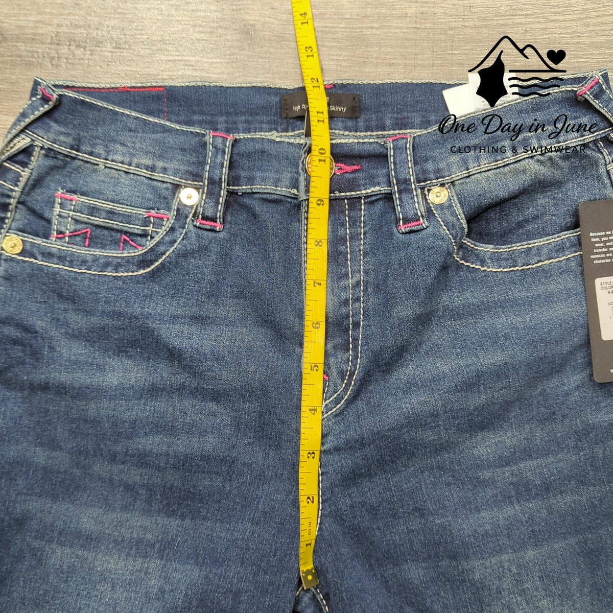 True Religion Halle High Rise Super Skinny Flap Jeans Dark Boreal NWT Size 8